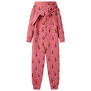 Onesie med hætte til børn str. 92 gammelrosa