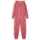 Onesie med hætte til børn str. 104 gammelrosa