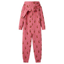 Onesie med hætte til børn str. 104 gammelrosa