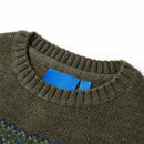 Sweater til børn str. 92 strikket kakifarvet
