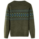 Sweater til børn str. 116 strikket kakifarvet