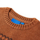 Sweater til børn str. 92 strikket cognacfarvet