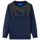 Sweater til børn str. 104 strikket marineblå