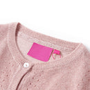 Strikket cardigan til børn str. 92 strik lyserød