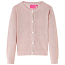 Strikket cardigan til børn str. 104 strik lyserød