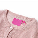 Strikket cardigan til børn str. 116 strik lyserød