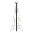 LED-juletræ med spyd 220 LED'er 180 cm farverigt lys