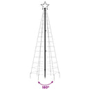 LED-juletræ med spyd 220 LED'er 180 cm farverigt lys