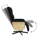 lænestol med fodstøtte stof sort
