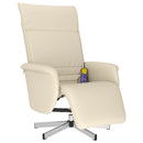 massagestol med fodstøtte kunstlæder cremefarvet