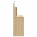 makeupbord med LED-lys 96x40x142 cm sonoma-eg