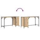 computerbord 131x48x75 cm konstrueret træ sonoma-eg