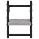 væghylder med stænger 2 stk. 20x25x30 cm grå sonoma-eg