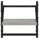 væghylder med stænger 2 stk. 30x25x30 cm grå sonoma-eg