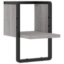 væghylde med stang 20x25x30 cm grå sonoma-eg