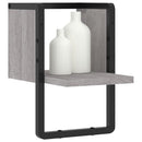 væghylde med stang 20x25x30 cm grå sonoma-eg