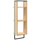 vægreol med 3 hylder 30x25x100 cm konstrueret træ sonoma-eg