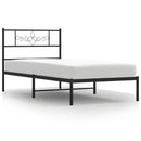 sengeramme med sengegavl 90x200 cm metal sort