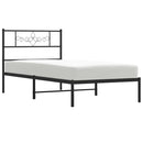 sengeramme med sengegavl 90x200 cm metal sort