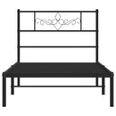sengeramme med sengegavl 90x200 cm metal sort