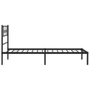 sengeramme med sengegavl 90x200 cm metal sort
