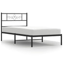 sengeramme med sengegavl 100x190 cm metal sort