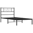 sengeramme med sengegavl 100x190 cm metal sort