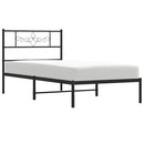 sengeramme med sengegavl 100x190 cm metal sort