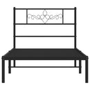 sengeramme med sengegavl 100x190 cm metal sort