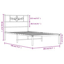 sengeramme med sengegavl 100x190 cm metal sort