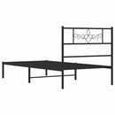 sengeramme med sengegavl 100x200 cm metal sort