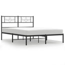 sengeramme med sengegavl 120x190 cm metal sort
