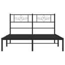 sengeramme med sengegavl 120x200 cm metal sort