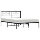 sengeramme med sengegavl 135x190 cm metal sort