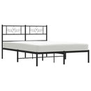 sengeramme med sengegavl 140x190 cm metal sort