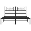 sengeramme med sengegavl 140x190 cm metal sort