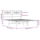 sengeramme med sengegavl 140x200 cm metal sort