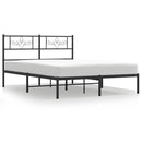 sengeramme med sengegavl 150x200 cm metal sort