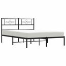 sengeramme med sengegavl 150x200 cm metal sort