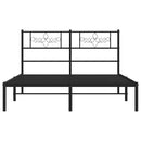 sengeramme med sengegavl 150x200 cm metal sort
