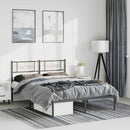 sengeramme med sengegavl 150x200 cm metal sort