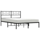 sengeramme med sengegavl 160x200 cm metal sort