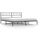 sengeramme med sengegavl 180x200 cm metal sort