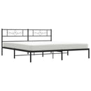 sengeramme med sengegavl 180x200 cm metal sort