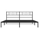 sengeramme med sengegavl 180x200 cm metal sort