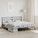 sengeramme med sengegavl 180x200 cm metal sort