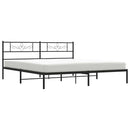 sengeramme med sengegavl 183x213 cm metal sort