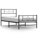 sengeramme med sengegavl og fodgærde 80x200 cm metal sort