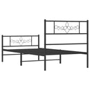 sengeramme med sengegavl og fodgærde 80x200 cm metal sort