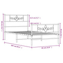 sengeramme med sengegavl og fodgærde 80x200 cm metal sort